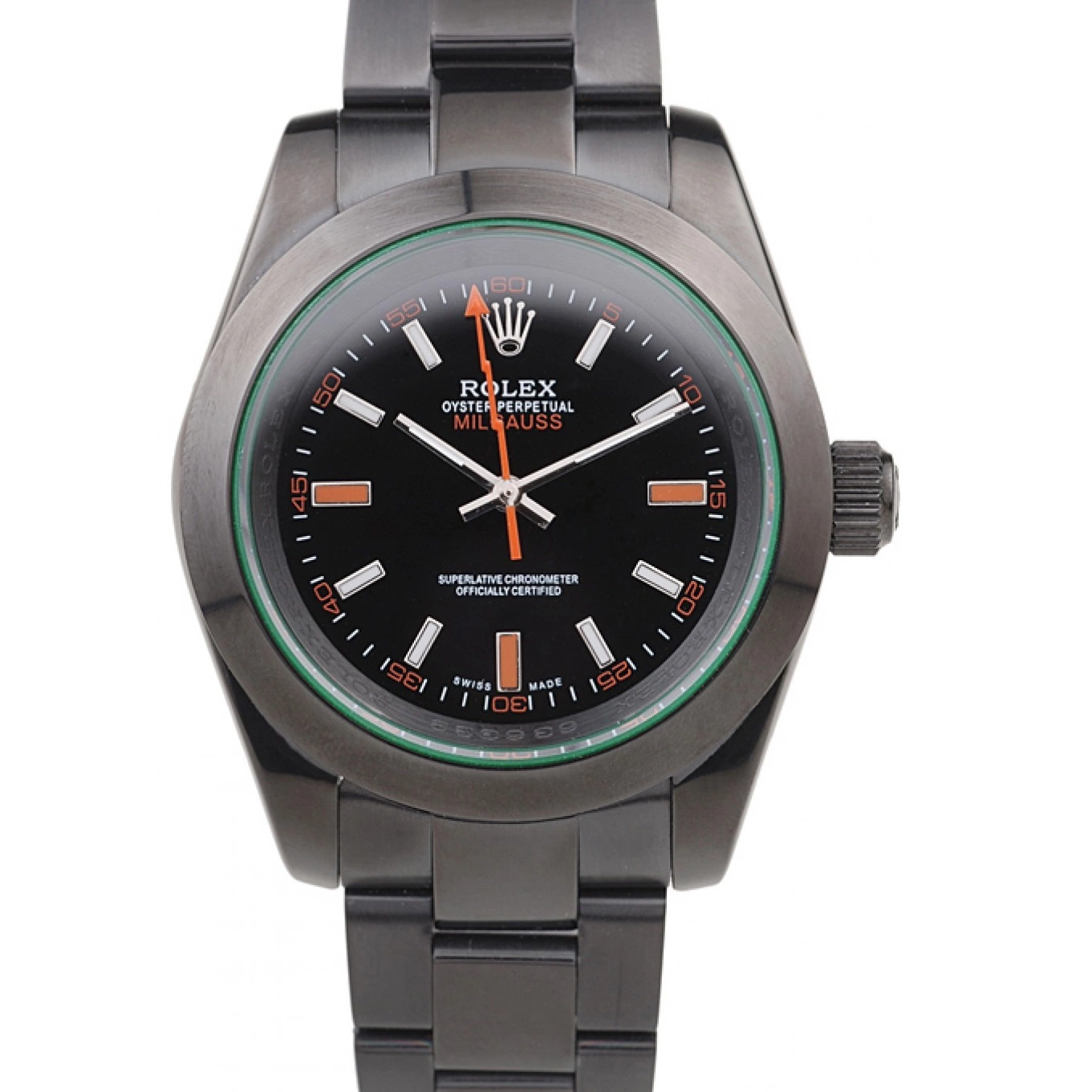 AAA replica watch Black Dial Green Milgauss Pro-Hunter Saphire Rolex Tinted 0711